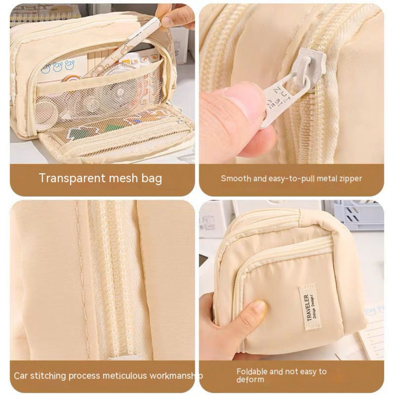 Tolltartó nagy kapacitású tolltartó kézi tolltáska Kozmetikai hordozható ajándék irodai iskolába Tini lány fiú Férfi Nő Felnőtt