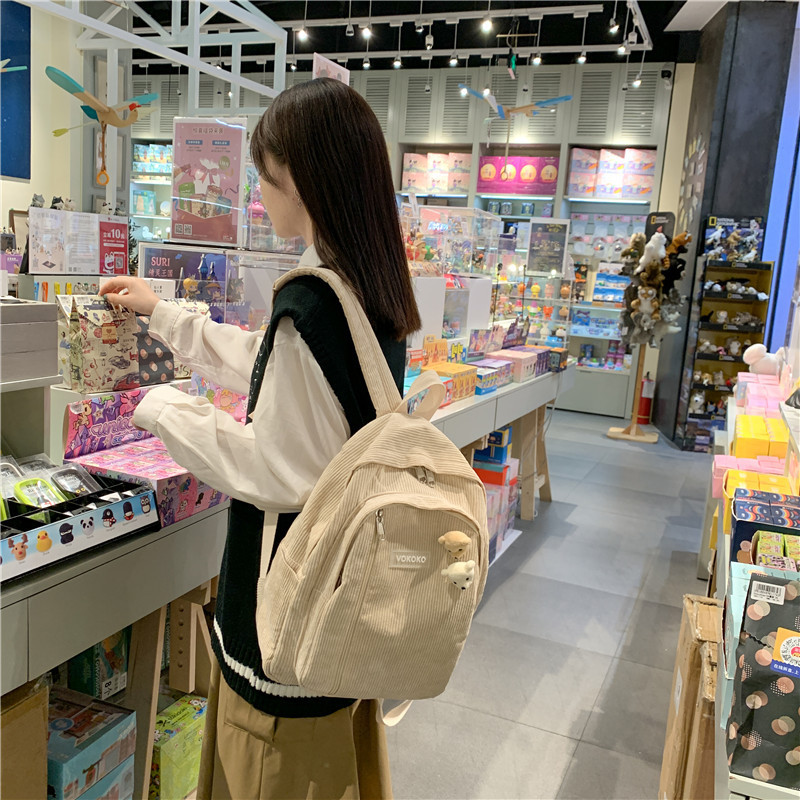 Γυναικεία σακίδιο πλάτης Κοτλέ Σχέδιο Σχολικά Σακίδια για Έφηβες Σχολική Τσάντα Ριγέ Σακίδιο Σακίδιο Τσάντες Ταξιδίου Τσάντα σοκολάτας Mochila