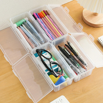 1Pcs Кутия за моливи PP Материал Прозрачна кутия за моливи Калъф Канцеларски материали Ученически калъф за моливи Консумативи Съхранение на моливи