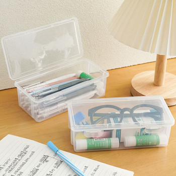1Pcs Кутия за моливи PP Материал Прозрачна кутия за моливи Калъф Канцеларски материали Ученически калъф за моливи Консумативи Съхранение на моливи