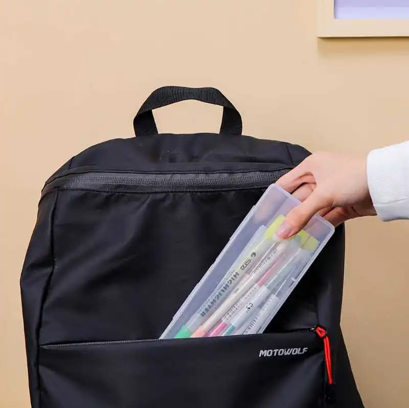 1 db tolltartó doboz PP anyag átlátszó ceruzadoboz tasak Írószer iskolai tolltartó kellékek ceruza tároló