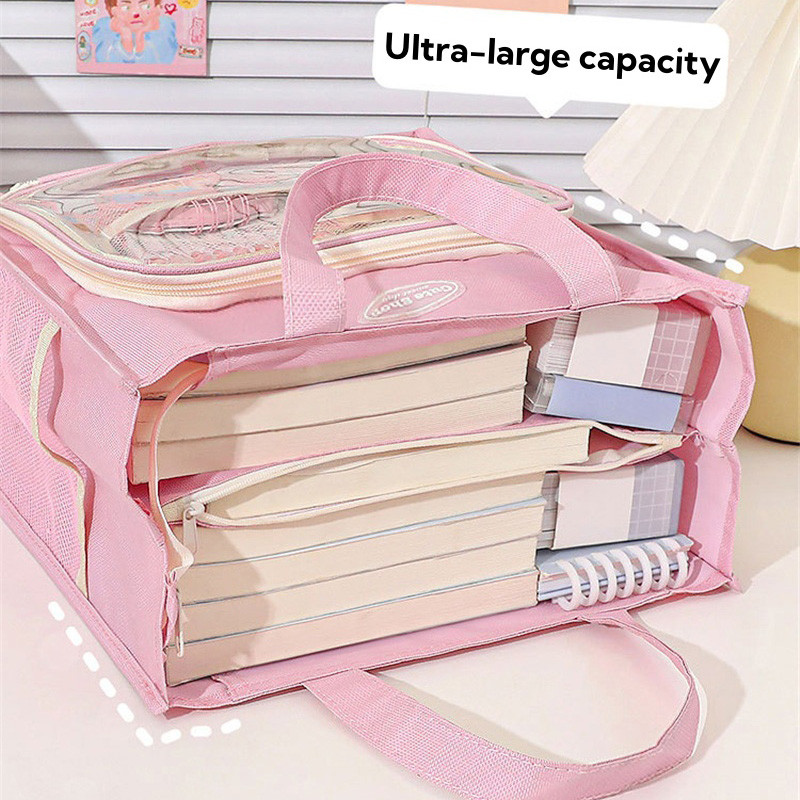 Nagy kapacitású vászon oktatótáskák iskolás diákoknak Könyvtartó extra osztályok számára Tanulmányi foglalkozások szervezője irattartó zsebekkel