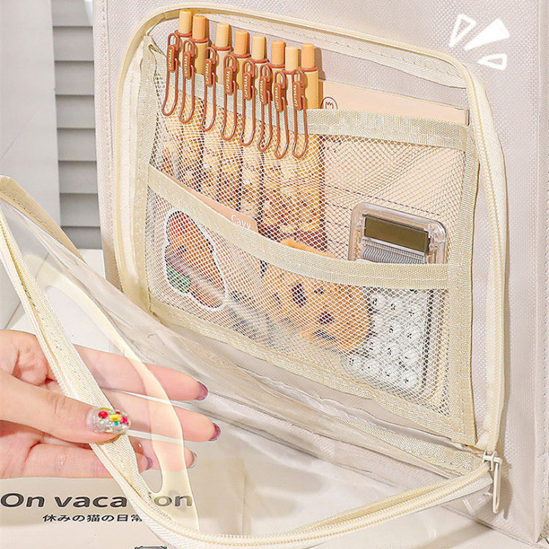 Nagy kapacitású vászon oktatótáskák iskolás diákoknak Könyvtartó extra osztályok számára Tanulmányi foglalkozások szervezője irattartó zsebekkel