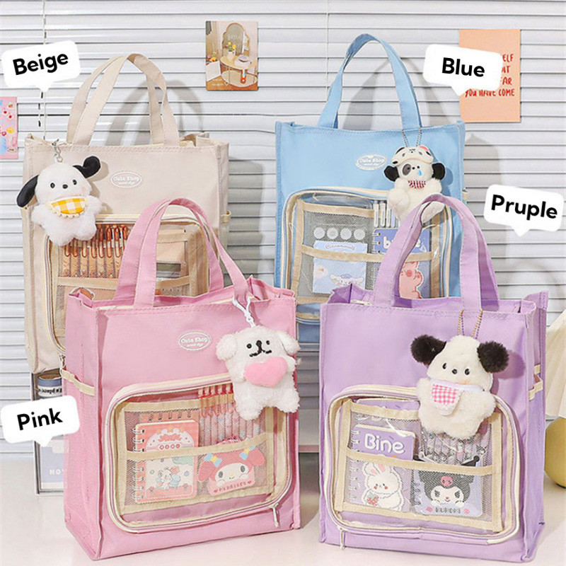 Nagy kapacitású vászon oktatótáskák iskolás diákoknak Könyvtartó extra osztályok számára Tanulmányi foglalkozások szervezője irattartó zsebekkel