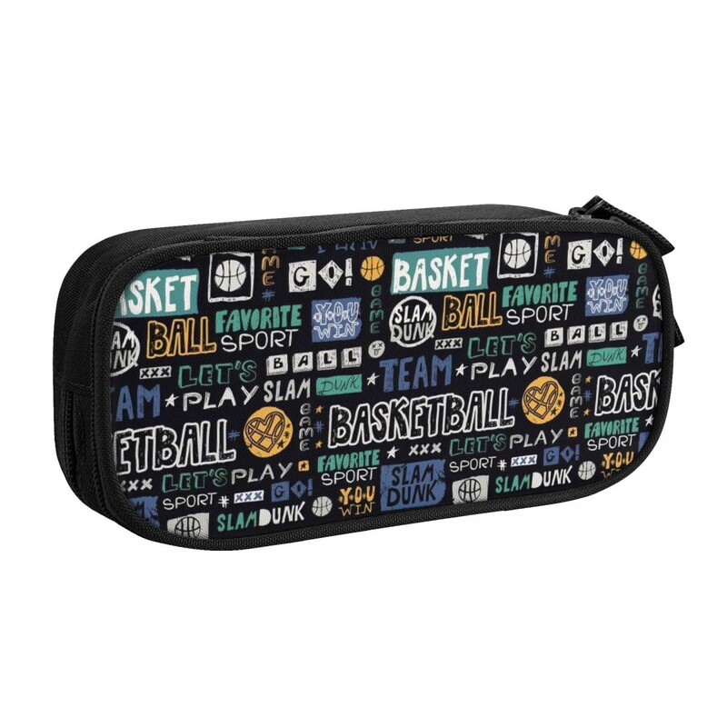 Testre szabott kosárlabda pöttyök kerek aranyos tolltartók fiúknak Gilrs nagy kapacitású testkultúra ceruzadoboz diákoknak írószerek