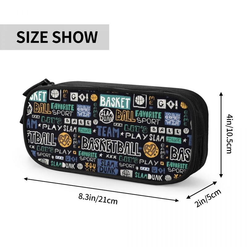 Testre szabott kosárlabda pöttyök kerek aranyos tolltartók fiúknak Gilrs nagy kapacitású testkultúra ceruzadoboz diákoknak írószerek