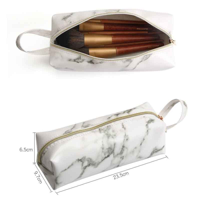 Egyszerű fekete bőr tolltartó, nagy kapacitású márvány tolltáska tolltartó gyerekeknek Iskolai irodai ajándék kellékek Irodaszerek