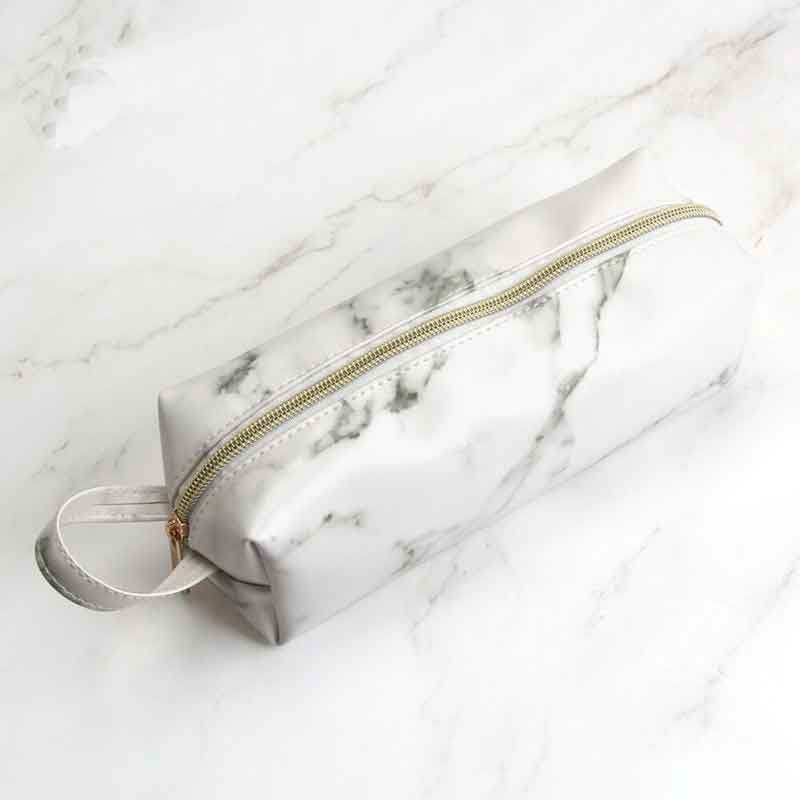 Egyszerű fekete bőr tolltartó, nagy kapacitású márvány tolltáska tolltartó gyerekeknek Iskolai irodai ajándék kellékek Irodaszerek