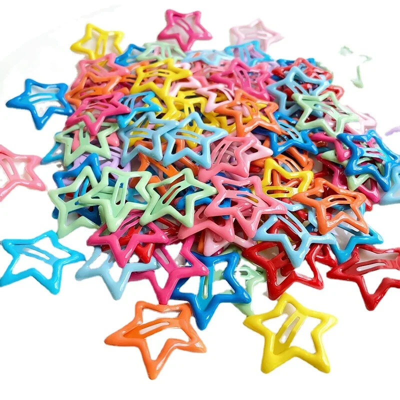 10db Színes Star BB Hajcsat Lányok Y2K Aranyos Star Barrettes Női Egyszerű Fém Snap Clip fejdísz Haj Ékszer Kiegészítők