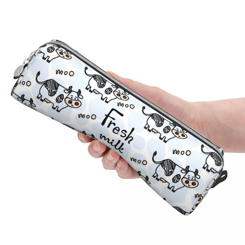 Kawaii μοτίβο αγελάδας Doodle μολυβοθήκη Animal μολύβι πουγκί στυλό Παιδικές τσάντες μολυβιού μεγάλης αποθήκευσης Σχολικά είδη φερμουάρ Χαρτικά