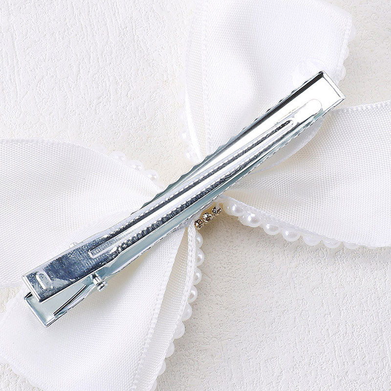 Édes fehér gyöngy haj masnik klipek lányoknak gyerekeknek butik Bling strasszos központ masnik hajtűk hercegnő hajkiegészítők