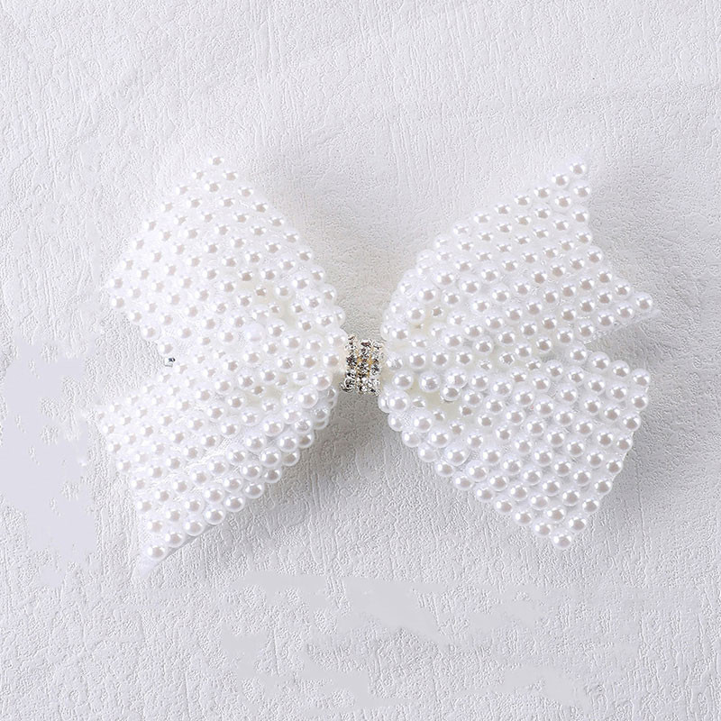 Édes fehér gyöngy haj masnik klipek lányoknak gyerekeknek butik Bling strasszos központ masnik hajtűk hercegnő hajkiegészítők