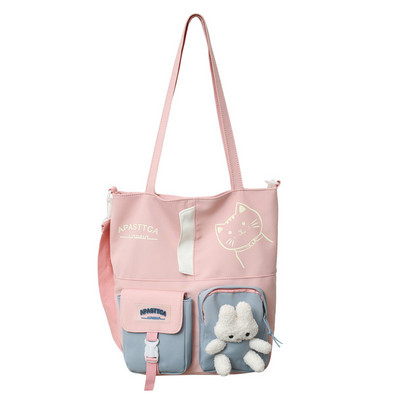 Naiste õlakott suure mahutavusega armas Jaapani tüdruk Mori kontrastseljakott kolledži üliõpilasklassi kott õppemaksu kott