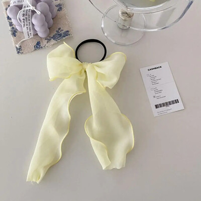 미용실 Nyári szolid színű csipkefonal szalagos hajcsiszolók női masni rugalmas hajkötél lófarok tartó lányoknak hajkötők kiegészítők