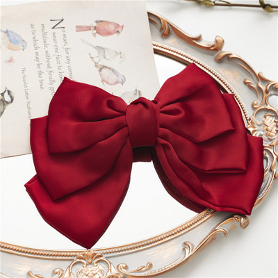 Satiinist Big Bow Hair Barrette juuksed Pin Tüdrukud Naiste Juuksepaelad Peakatted Šifoonist Juuste Aksessuaarid