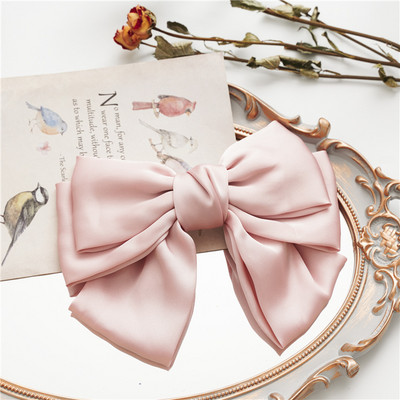 Satiinist Big Bow Hair Barrette juuksed Pin Tüdrukud Naiste Juuksepaelad Peakatted Šifoonist Juuste Aksessuaarid