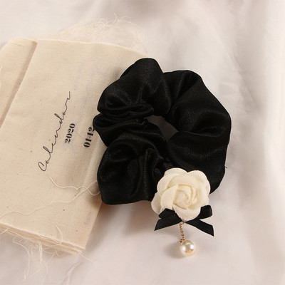 Juukseaksessuaarid Korea pärlriie naistele tüdrukutele elastsed juuksenöörid juuksepaelad Camellia Scrunchies juuksering