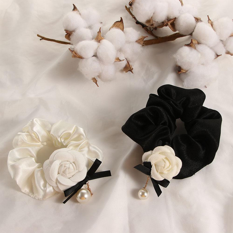 Dodaci za kosu Korejska biserna tkanina Žene Djevojke Elastična užad za kosu Gumice za kosu Kamelije Regulice Krug za kosu