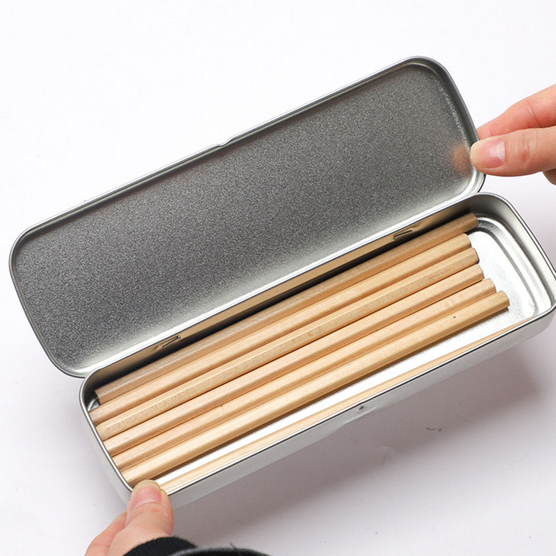 Ορθογώνιο Τσιγκένιο Κουτί Μεταλλική Μολυβοθήκη Υψηλής Ποιότητας Λευκοσίδηρος Κουτί στυλό Φοιτητικό γραφείο οργάνωσης Μολυβοθήκες Σχολικά είδη