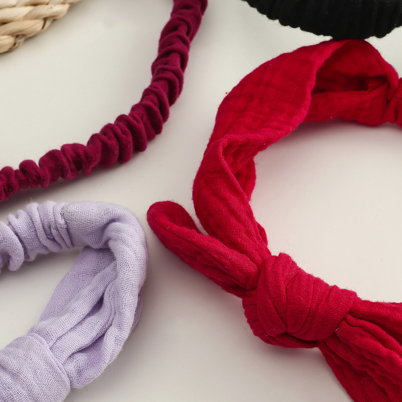 Baba rugalmas hajgumik lányok fejpánt pamut géz gyerek fejfedők csomó haj kiegészítők kisgyermek nyúl fül turbán puha Playa nyakkendők