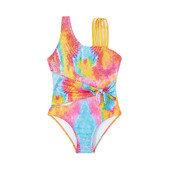 Gyermek Hot Springs egyrészes fürdőruhák lányoknak Leopárd mintás melegbélyegző ferde váll háromszög strandruha fürdőruha