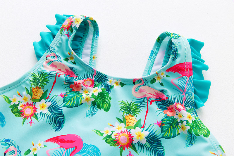 1-9 éves kisgyermek baba lány fürdőruha Flamingó mintás lány fürdőruha egyrészes gyermek fürdőruha gyerek fürdőruha Strandruha