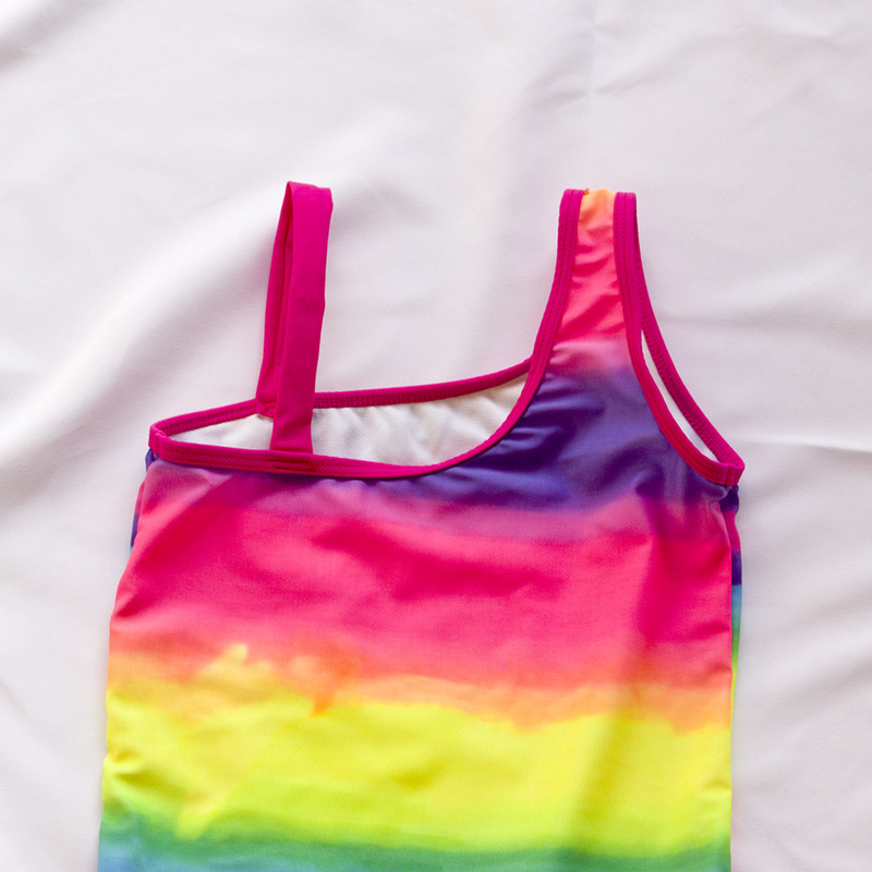 3-8 éves szivárványmintás gyerekeknek lányoknak egyrészes fürdőruha gyerekeknek nyári baba fürdőruha sellő fürdőruha gyermek fürdőruha