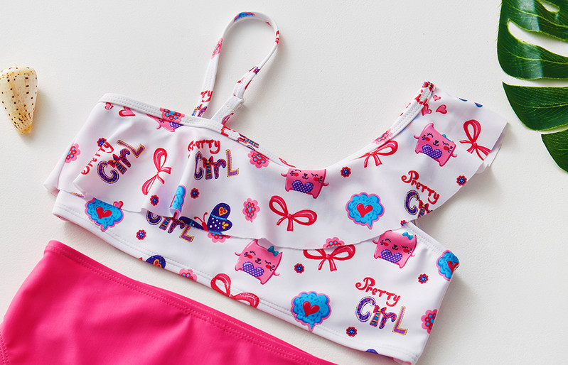 Costum de baie pentru fete 3~10 ani Bikini Costum de baie pentru fete Costum de baie din două piese Costum de baie pentru copii Set bikini pentru copii Biquini Infantil
