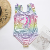 Rainbow Unicorn Sequins Summer Kids One Piece Swimwear Μαγιό 2024 Παιδικά Monokini Girls μαγιό 282