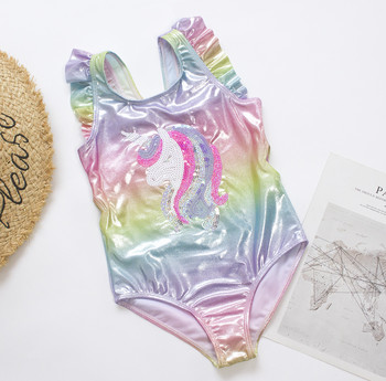 Rainbow Unicorn Sequins Summer Kids One Piece Swimwear Μαγιό 2024 Παιδικά Monokini Girls μαγιό 282