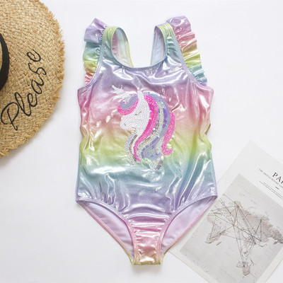 Rainbow Unicorn Sequins Summer Kids One Piece Swimwear Μαγιό 2024 Παιδικά Monokini Girls μαγιό 282