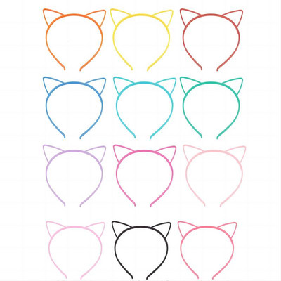 Macskafüls fejpántok 12 db műanyag macskafül fejpántok lányoknak, gyerekeknek, hajpántok parti jelmezek mindennapi dekorációkhoz