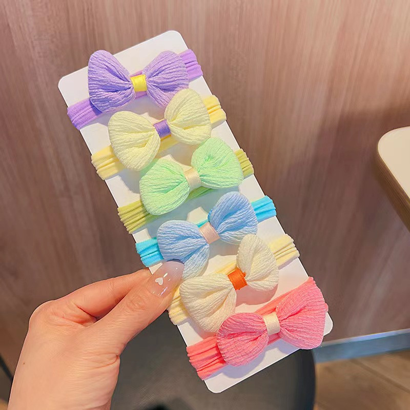 6db/szett Gyerek fejpántok virágos hajgyűrű édes és aranyos lófarok hajgyűrű kislány fonott törölköző gyűrű hajkiegészítők