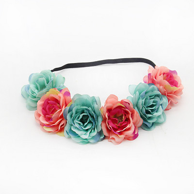 piros kék menyasszony virág korona esküvői menyasszonyi lány rózsa virág fejpánt hajpánt női műkoszorúk koszorú