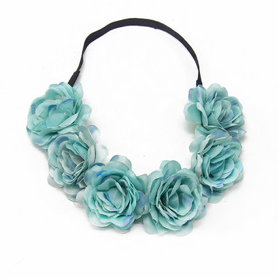 piros kék menyasszony virág korona esküvői menyasszonyi lány rózsa virág fejpánt hajpánt női műkoszorúk koszorú