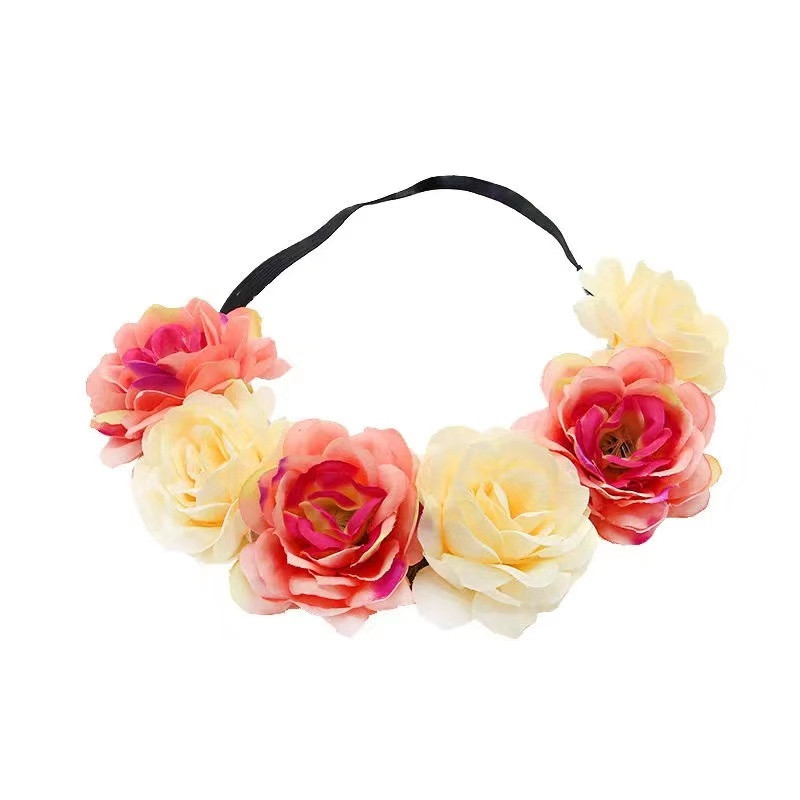 piros kék menyasszony virág korona esküvői menyasszonyi lány rózsa virág fejpánt hajpánt női műkoszorúk koszorú