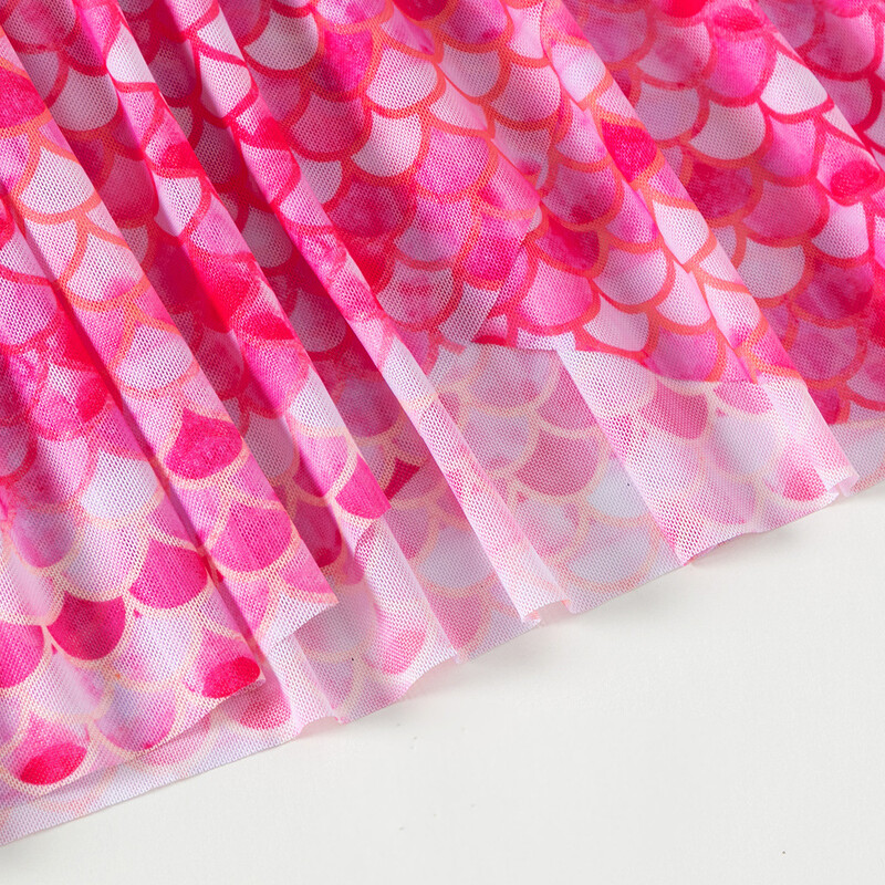 Új lányok egyrészes fürdőruha strandszoknyával, rózsaszín sellő nyomtatott lányok nyári fürdőruha, gyerek fürdőruha