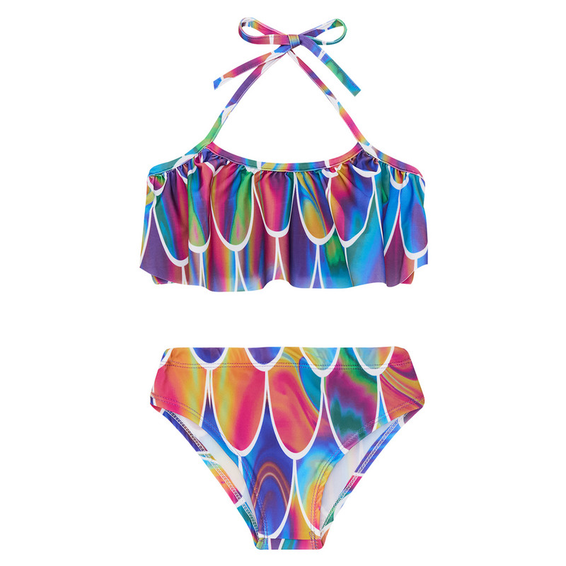 Gyerek lányok hal mérleg fürdőruha kötőfék nyakú úszó felsők rövidnadrággal Gyermek sellő fürdőruha Szörf búvár fürdőruha Strandruha