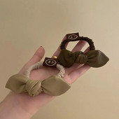 Jednostavna, elegantna kožna traka za glavu s leptir čvorovima Ženska ljetna gumica za vezivanje, konjski rep koja se ne veže Gumica za vezivanje kose