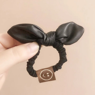 Jednostavna, elegantna kožna traka za glavu s leptir čvorovima Ženska ljetna gumica za vezivanje, konjski rep koja se ne veže Gumica za vezivanje kose