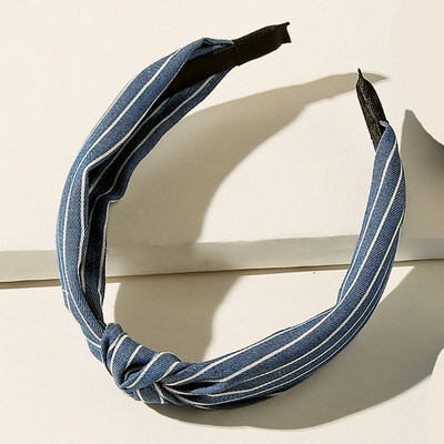 Csomós mintás farmer szövet fejpánt női lányoknak vásárlás Arclemosó hajkarika Egyszerű farmer fejdísz