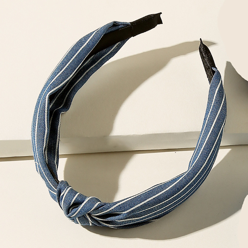 Csomós mintás farmer szövet fejpánt női lányoknak vásárlás Arclemosó hajkarika Egyszerű farmer fejdísz