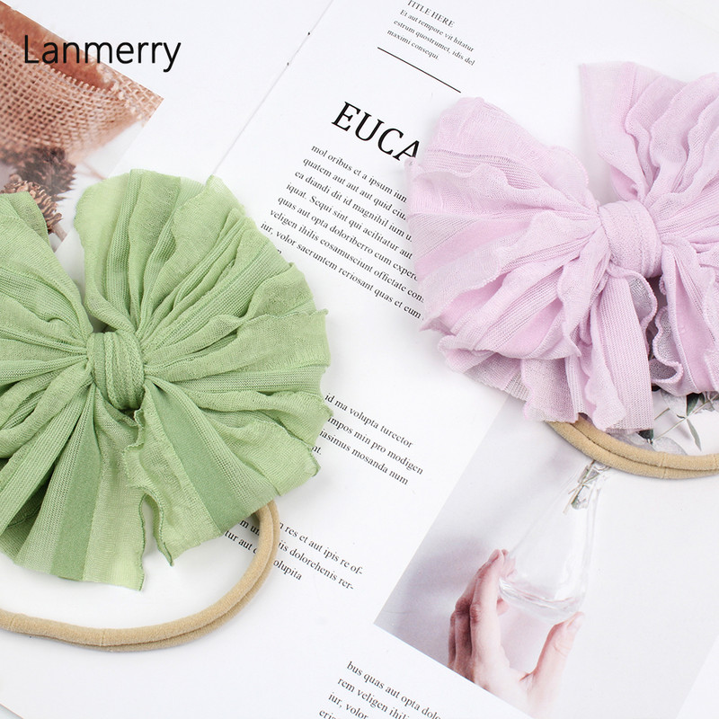 Aranyos masni baba nejlon fejpánt puha csipke lányok hajgumik divat újszülött hercegnő csecsemők hajszálak gyerekeknek tavaszi haj kiegészítők