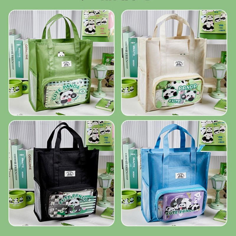 Panda Tote Školska torba Prijenosna torba za studente velikog kapaciteta Vodootporna torba za pohranu pisaćih materijala Pribor za učenje