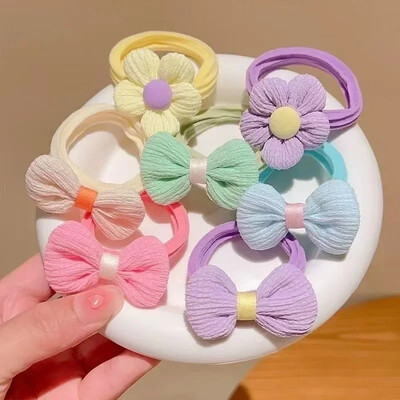 10 tk/komplekt suur vibu lillelised elastsed juuksepaelad lastele tüdrukud armsad juukselipsud mood peapaelad juukseaksessuaarid kummipael lastele
