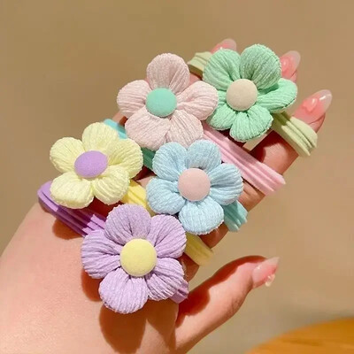 10 tk/komplekt suur vibu lillelised elastsed juuksepaelad lastele tüdrukud armsad juukselipsud mood peapaelad juukseaksessuaarid kummipael lastele