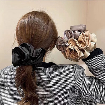 Oversized Satin Scrunchies Hair Ties Γυναικεία Πολυτελή Vintage Large ελαστική ζώνη μαλλιών Διχτυωτό Scrunchy γυναικεία αξεσουάρ μαλλιών για κορίτσια