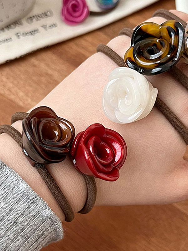 2023 Hajkötő kötél Női divat Rózsa Virág Haj Gumiszalagok Scrunchis Divatos Rugalmas Hajkiegészítők