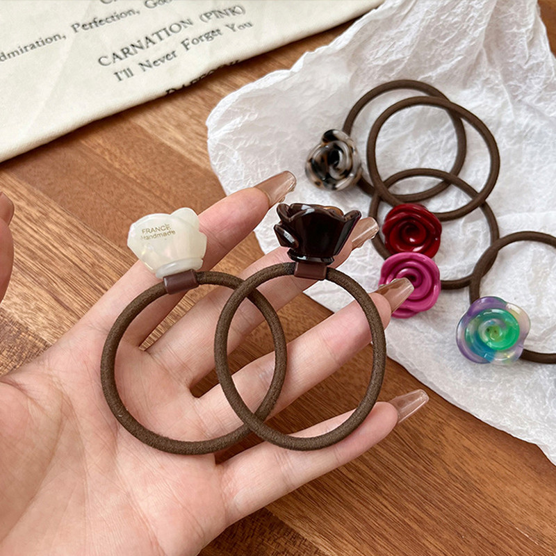 2023 Hajkötő kötél Női divat Rózsa Virág Haj Gumiszalagok Scrunchis Divatos Rugalmas Hajkiegészítők