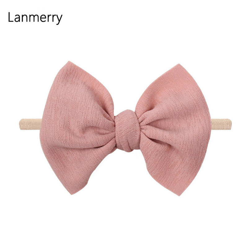 Φιόγκοι με υφή με ραβδώσεις 4,5" Ελαστική νάιλον κορδέλα κεφαλής για κορίτσια Χαριτωμένο κλιπ μαλλιών για βρέφη Αξεσουάρ μαλλιών για παιδιά